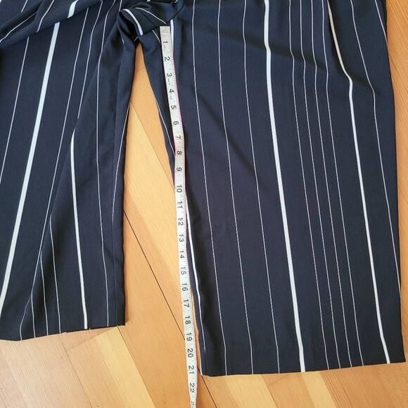 Worthington NWOT wide leg pants striped drawstring waist lightweight coastal - Picture 7 of 11
